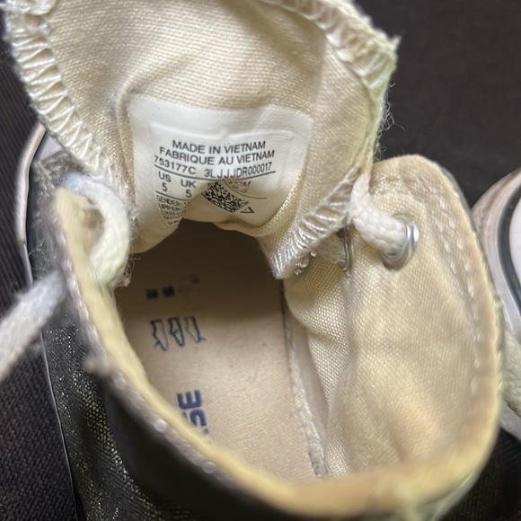 Converse All-Star, hightops silver toddler sneakers size 5 - Picture 6 of 8